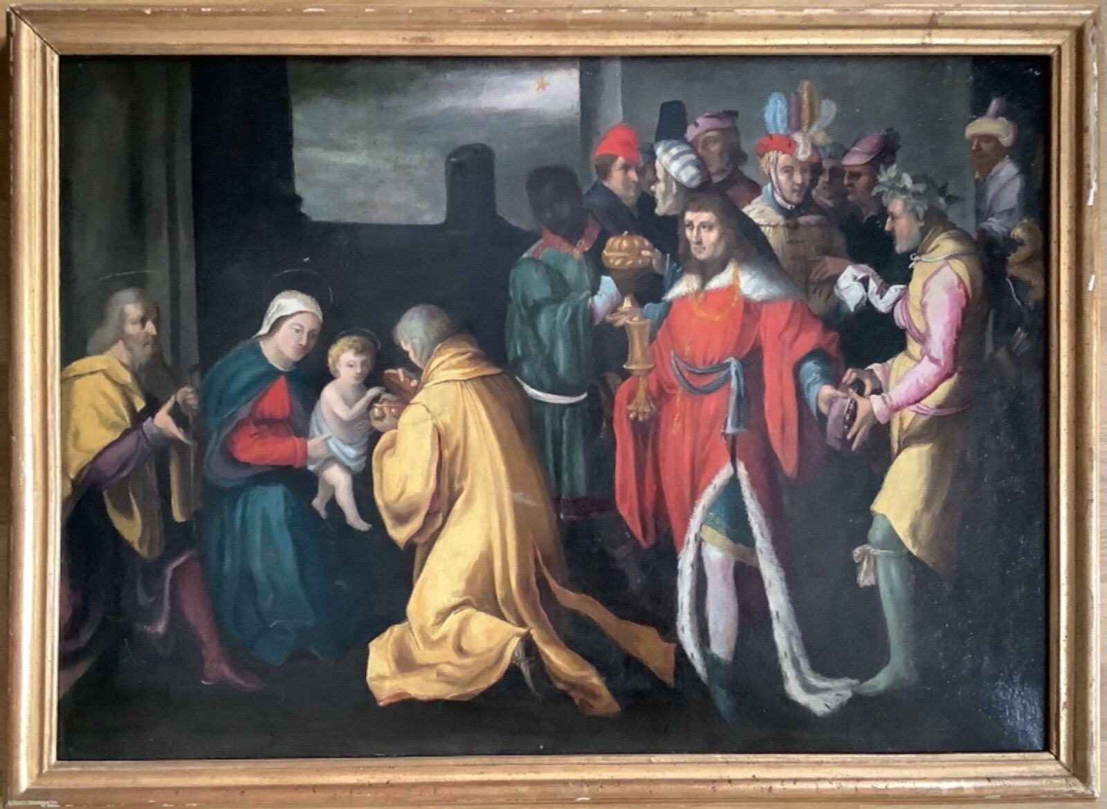 Flemish School, Adoration of the Magi, 17th Century Old Master Oil Painting, Framed