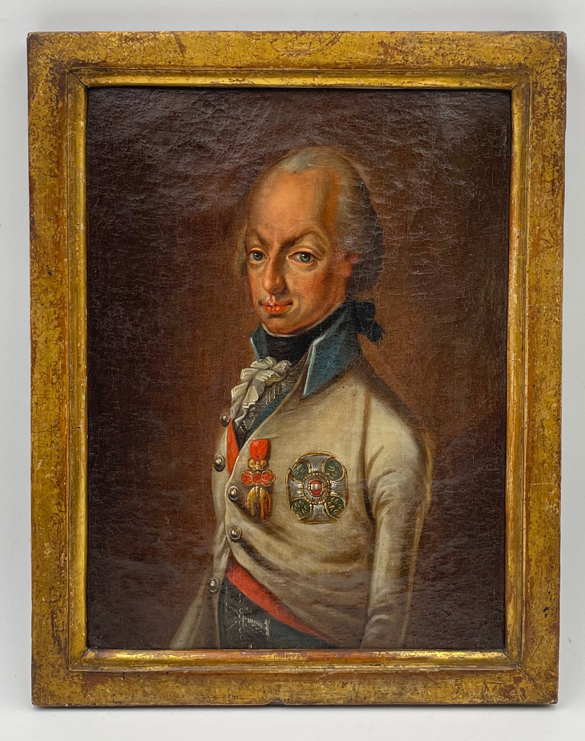 Portrait of Emperor Francis I of Austria, Early 19th Century Oil on Canvas, Habsburg Dynasty, Framed