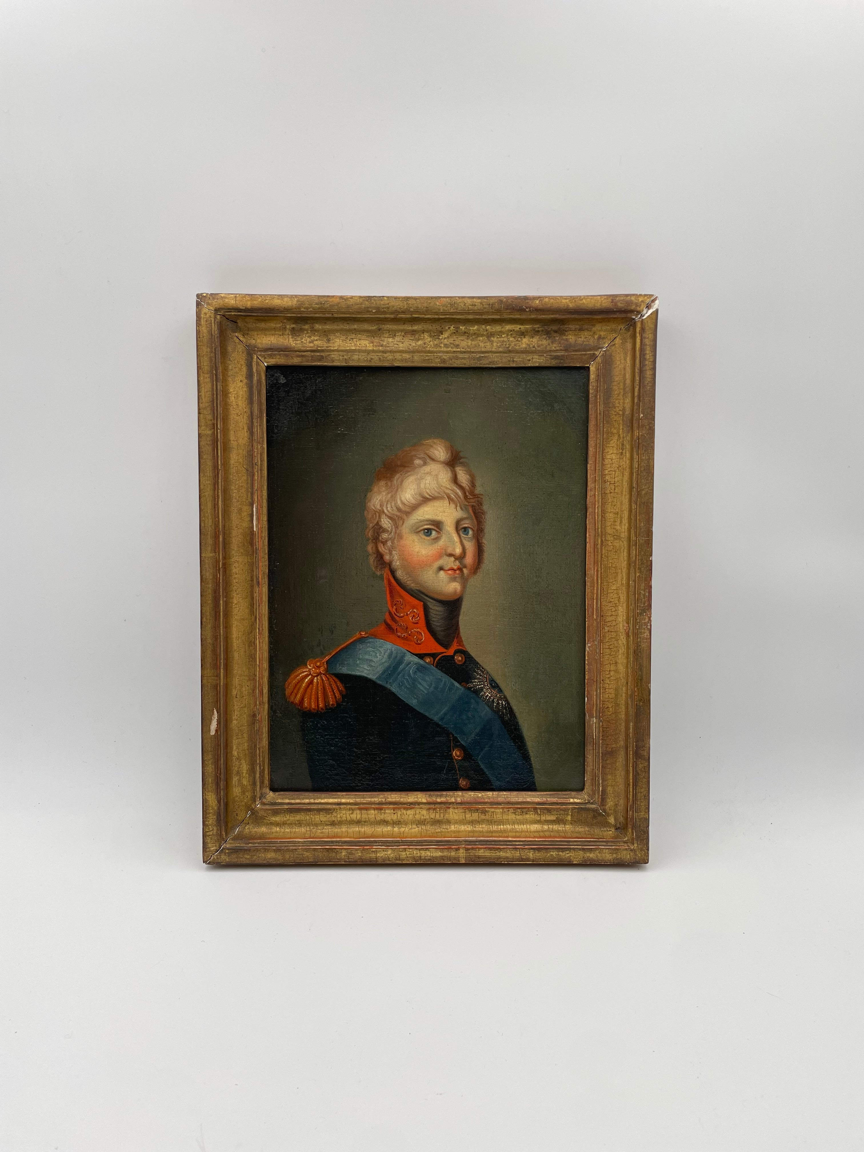 Habsburg Family Portrait in Military Uniform, 19th Century Austrian Oil on Canvas, Framed