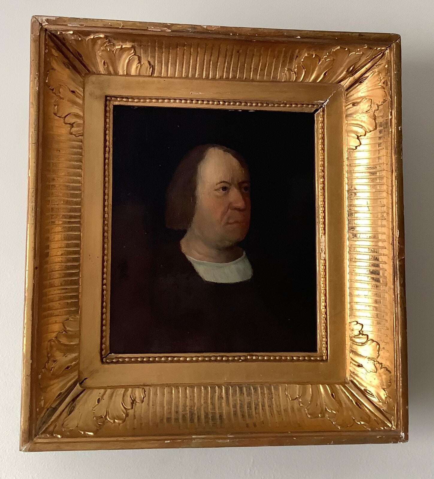 17th Century German School Portrait of a Man, After Lucas Cranach, Oil on Panel, Framed Original