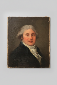 18th Century Portrait of a Nobleman with Powdered Wig, French School Oil on Canvas, 1750s Original