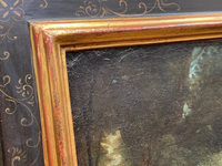 Christ and the Samaritan Woman at the Well, 17th Century Oil on Wood Panel, Framed Old Master Painting