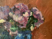 Carlo Cherubini (1897-1978), Bouquet of Violets, 1931, Signed Oil on Canvas, Framed