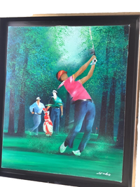 Victor Spahn, The Golf Player, Signed French Impressionist Oil on Canvas, Framed