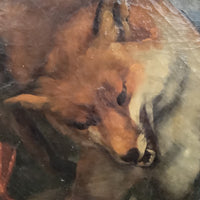 Ernest Brigot (1836-1910), Fox and Duck Hunt Scene, Signed Oil on Canvas, 19th Century, Unframed