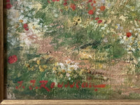 Jean-Jacques Rousseau (1861-1911), Poppy Fields, Signed Oil on Canvas, Late 19th Century, Framed
