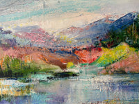 Signed Oil Painting, Lake District Landscape by Iris Raquin (1911-1997), 1964, French Impressionist View of English Countryside on Canvas