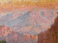Signed Oil Painting by John Lewis Shonborn, Canyon at Sunset, 19th Century American Landscape