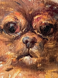 Ernest Jean Delahaye (1855-1921), Portrait of a Pekingese Dog "Kit", Signed Oil on Panel, Late 19th Century, Framed
