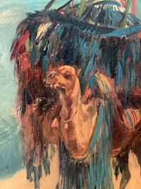 Alfred Couverchel (1834-1867), Portrait of a Wedding Camel in the Desert, Signed Oil on Canvas, Framed