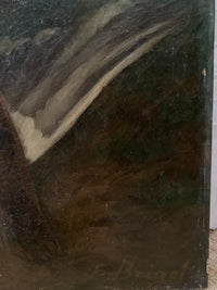 Ernest Brigot (1836-1910), Fox and Duck Hunt Scene, Signed Oil on Canvas, 19th Century, Unframed