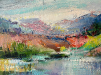 Signed Oil Painting, Lake District Landscape by Iris Raquin (1911-1997), 1964, French Impressionist View of English Countryside on Canvas