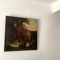 Ernest Brigot (1836-1910), Fox and Duck Hunt Scene, Signed Oil on Canvas, 19th Century, Unframed