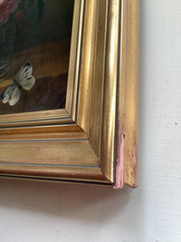 Dutch School, 18th Century, Bouquet of Flowers with Butterfly, Oil on Canvas, Framed