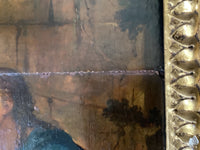 Christ and the Samaritan Woman at the Well, 17th Century Oil on Wood Panel, Framed Old Master Painting