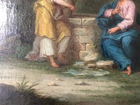 18th Century French Old Master Oil Painting, Christ and the Samaritan Woman at the Well, Unframed