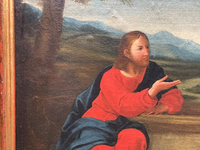 Christ and the Samaritan Woman at the Well, 17th Century Oil on Wood Panel, Framed Old Master Painting