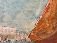 Pierre Forest (1881-1971), Sailing Ships in Venice, Signed Oil on Cardboard, Framed