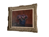 Carlo Cherubini (1897-1978), Bouquet of Violets, 1931, Signed Oil on Canvas, Framed