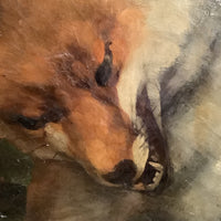 Ernest Brigot (1836-1910), Fox and Duck Hunt Scene, Signed Oil on Canvas, 19th Century, Unframed