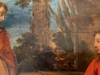 Christ and the Samaritan Woman at the Well, 17th Century Oil on Wood Panel, Framed Old Master Painting