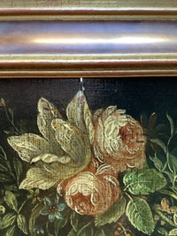 17th FLEMISH SCHOOL Brueghel The Flight to Egypt with Floral Garland, Flemish Oil on Panel, Circle of Jan Peeter Brueghel, Framed EGYPT Holy Family GARLAND Rare Antique Oil