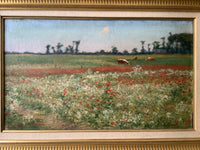 Jean-Jacques Rousseau (1861-1911), Poppy Fields, Signed Oil on Canvas, Late 19th Century, Framed