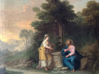 18th Century French Old Master Oil Painting, Christ and the Samaritan Woman at the Well, Unframed
