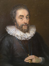 Portrait of Lord Thomas Howard, After Anthony van Dyck, 19th Century Dutch Oil on Panel, Framed