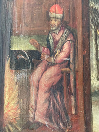 French School, 17th Century, Allegory of Winter, Oil on Wood Panel, Framed