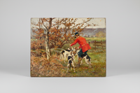 Tristan Lacroix (1839-1914), Courtyard Hunting, Signed Oil on Wood Panel, 1891
