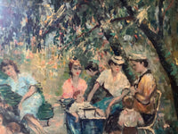 Henri Stenn (1903-1993), The Luxembourg Garden, Paris, Signed Oil on Canvas, 1960s, Framed