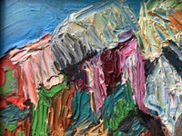 Signed Oil Painting, Mountain Landscape by Marie Astoin (1923-2011), 1950s French Expressionist Scene on Wood Panel