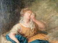 Hagar and Ishmael Saved by the Angel, 18th Century Biblical Oil Painting, Attributed to Januarius Zick
