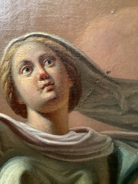 After Nicolas Poussin, The Assumption of the Virgin, Oil on Canvas Dated 1881, Framed French Religious Painting