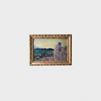 French Impressionism Herve Le Loup de Sainville (1861-1930), Sunset Seascape in L'Esterel, Signed Oil on Cardboard, Framed - Oil Painting - Sunset Seascape and Rocky Coast