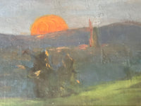 MEIN (1865-1938) FRENCH REALISM OIL CSigned Realist Oil Painting, Shepherd at Sunset by Mein (1865-1938), 19th Century French Pastoral on CanvasANVAS - SHEPHERD AT SUNSET AS MILLET