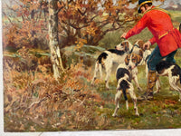 Tristan Lacroix (1839-1914), Courtyard Hunting, Signed Oil on Wood Panel, 1891