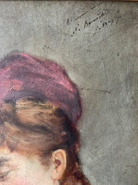 Signed Portrait of a Woman by Corchon y Diaque (1853-1925), 1890s, Oil on Panel, Framed