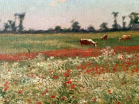 Jean-Jacques Rousseau (1861-1911), Poppy Fields, Signed Oil on Canvas, Late 19th Century, Framed