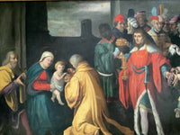 Flemish School, Adoration of the Magi, 17th Century Old Master Oil Painting, Framed