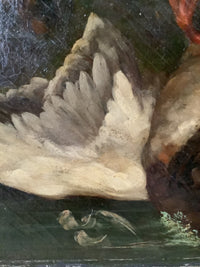 Ernest Brigot (1836-1910), Fox and Duck Hunt Scene, Signed Oil on Canvas, 19th Century, Unframed