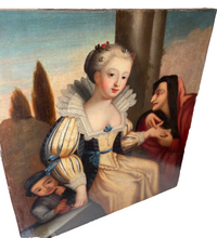 18th Century French Genre Painting, The Fortune Teller, Old Master Oil on Canvas