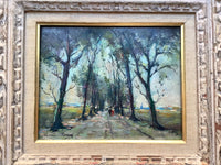 Signed Post-Impressionist Oil Painting, Landscape with Trees by Henri Stenn (1903-1993), Mid-Century French Forest Scene on Panel