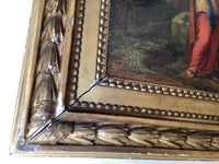 Christ and the Samaritan Woman at the Well, 17th Century Oil on Wood Panel, Framed Old Master Painting