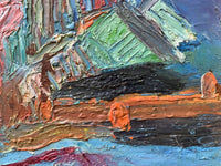 Signed Oil Painting, Mountain Landscape by Marie Astoin (1923-2011), 1950s French Expressionist Scene on Wood Panel