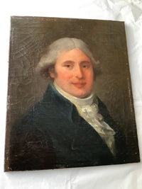 18th Century Portrait of a Nobleman with Powdered Wig, French School Oil on Canvas, 1750s Original