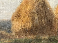 Alexandre Gaston Guignard (1848-1922), Sheeps in a Haystack Landscape, Signed Oil on Canvas, 19th Century, Framed
