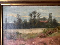 James Desvarreux-Larpenteur (1847-1937), Heather Landscape, Signed Oil on Canvas, Late 19th Century, Framed