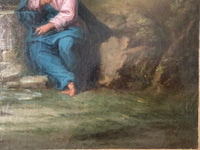 18th Century French Old Master Oil Painting, Christ and the Samaritan Woman at the Well, Unframed